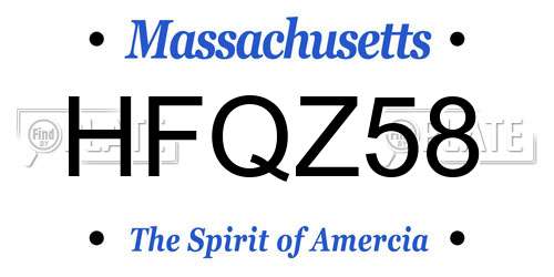 HFQZ58 Massachusetts License Plate