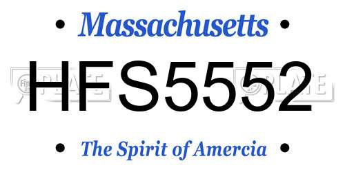HFS5552 Massachusetts License Plate