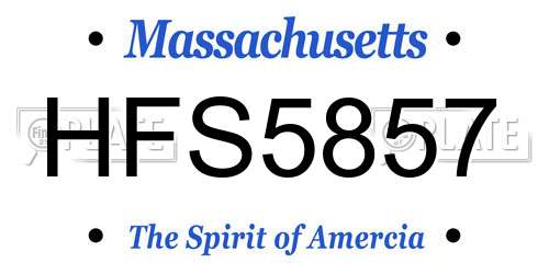 HFS5857 Massachusetts License Plate