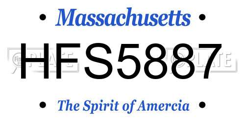HFS5887 Massachusetts License Plate