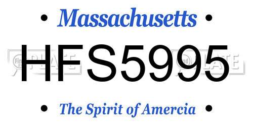 HFS5995 Massachusetts License Plate
