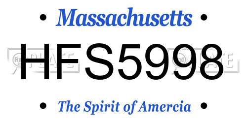 HFS5998 Massachusetts License Plate