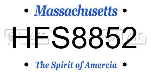 HFS8852 Massachusetts License Plate