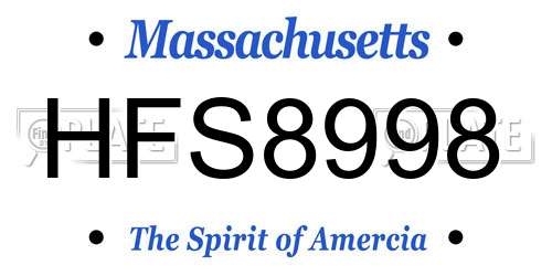 HFS8998 Massachusetts License Plate