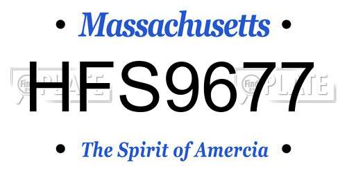 HFS9677 Massachusetts License Plate