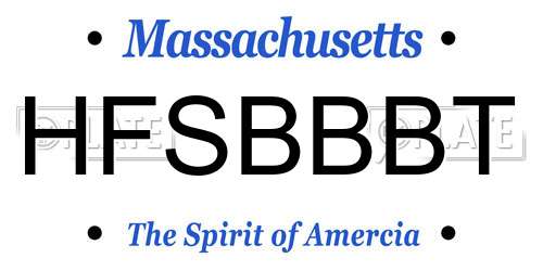HFSBBBT Massachusetts License Plate