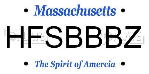 HFSBBBZ Massachusetts License Plate