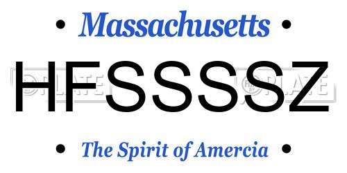 HFSSSSZ Massachusetts License Plate