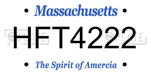 HFT4222 Massachusetts License Plate