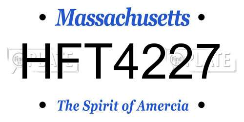 HFT4227 Massachusetts License Plate