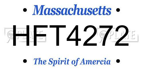 HFT4272 Massachusetts License Plate