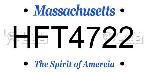 HFT4722 Massachusetts License Plate