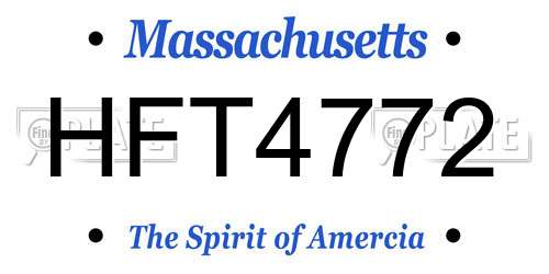HFT4772 Massachusetts License Plate