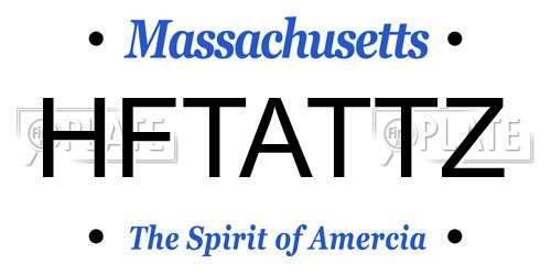 HFTATTZ Massachusetts License Plate