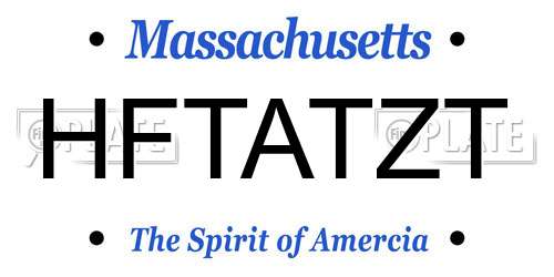 HFTATZT Massachusetts License Plate