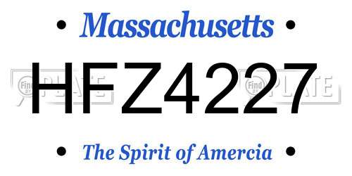 HFZ4227 Massachusetts License Plate