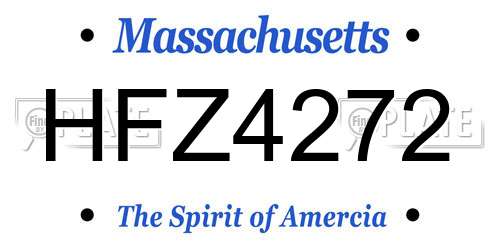 HFZ4272 Massachusetts License Plate