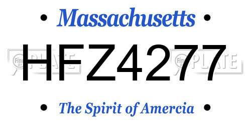 HFZ4277 Massachusetts License Plate