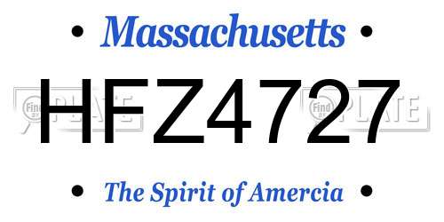 HFZ4727 Massachusetts License Plate