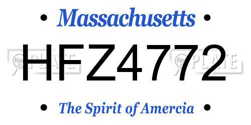 HFZ4772 Massachusetts License Plate
