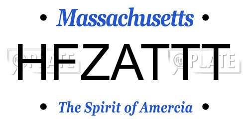 HFZATTT Massachusetts License Plate