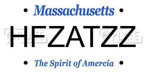 HFZATZZ Massachusetts License Plate