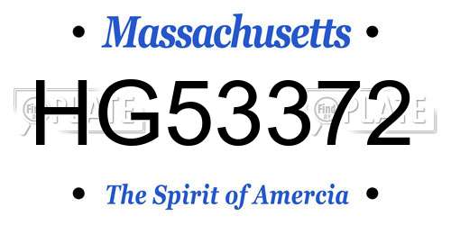 HG53372 Massachusetts License Plate
