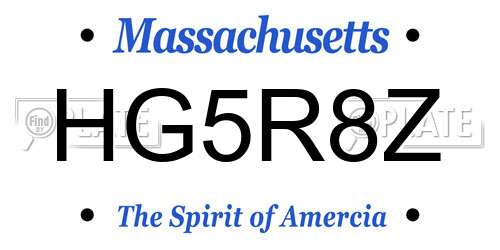 HG5R8Z Massachusetts License Plate