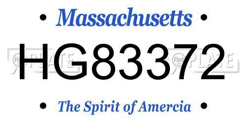 HG83372 Massachusetts License Plate