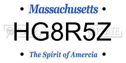 HG8R5Z Massachusetts License Plate