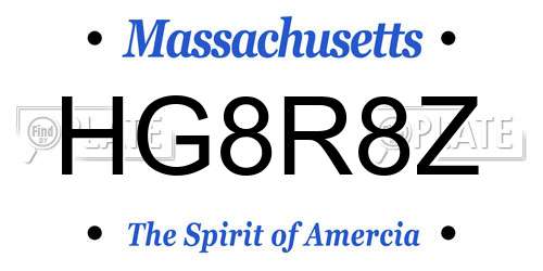 HG8R8Z Massachusetts License Plate