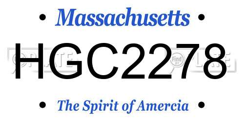 HGC2278 Massachusetts License Plate