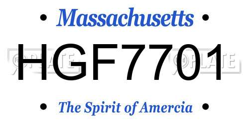 HGF7701 Massachusetts License Plate