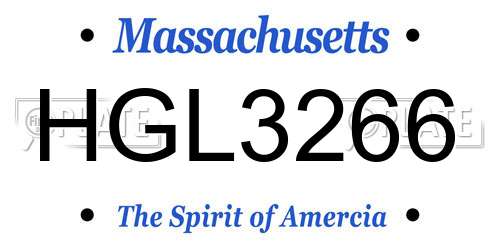 HGL3266 Massachusetts License Plate
