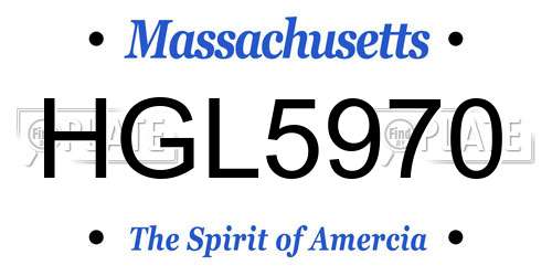 HGL5970 Massachusetts License Plate