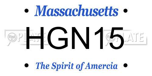 HGN15 Massachusetts License Plate