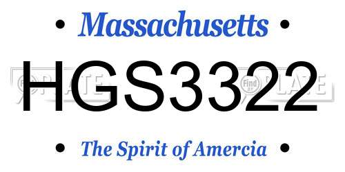 HGS3322 Massachusetts License Plate