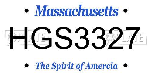 HGS3327 Massachusetts License Plate
