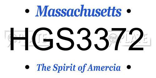HGS3372 Massachusetts License Plate