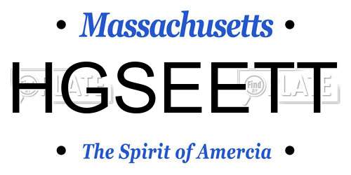 HGSEETT Massachusetts License Plate