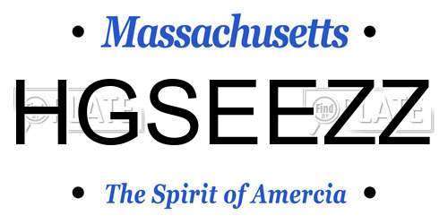 HGSEEZZ Massachusetts License Plate