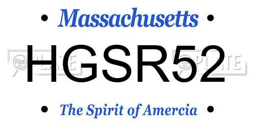 HGSR52 Massachusetts License Plate