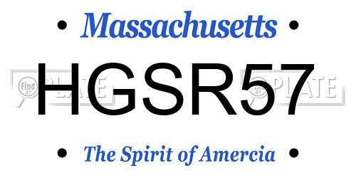 HGSR57 Massachusetts License Plate