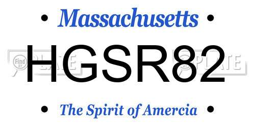 HGSR82 Massachusetts License Plate