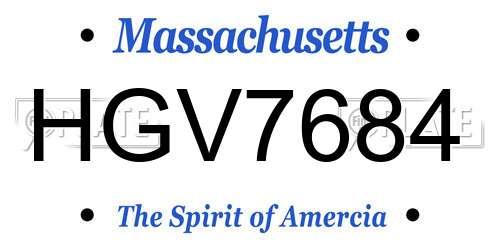 HGV7684 Massachusetts License Plate