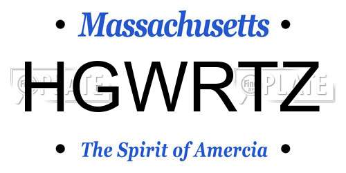 HGWRTZ Massachusetts License Plate