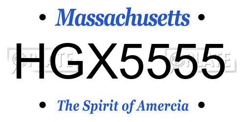 HGX5555 Massachusetts License Plate