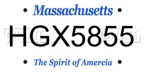 HGX5855 Massachusetts License Plate