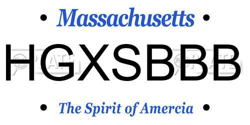 HGXSBBB Massachusetts License Plate
