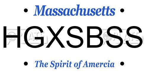 HGXSBSS Massachusetts License Plate